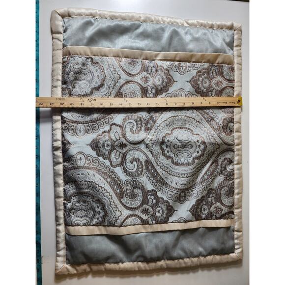 HOME EXPRESSIONS Light Blue Silver Shine Lightweight STANDARD Pillow Shams set/2 - Picture 7 of 12